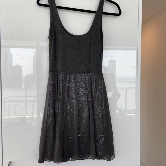 Grey Sequin Mini Tank Dress - Picture 2 of 4